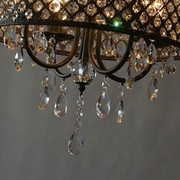 Modern Contemporary Drum Crystal Chrome Chandelier