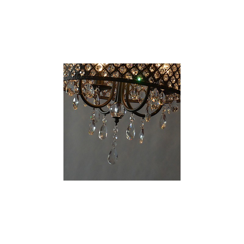 Modern Contemporary Drum Crystal Chrome Chandelier