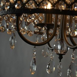 Modern Contemporary Drum Crystal Chrome Chandelier