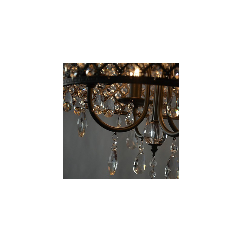 Modern Contemporary Drum Crystal Chrome Chandelier