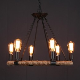 Country Mini Style Painting Metal Pendant Light