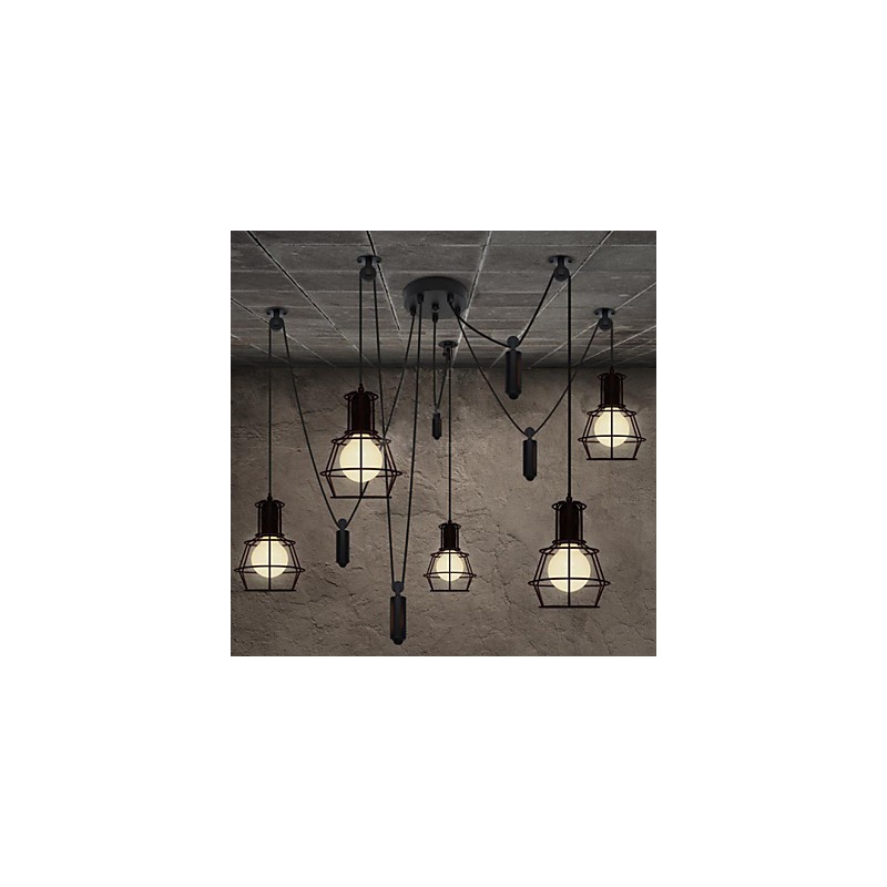 5 Heads Chandelier Rustic Lodge Vintage Retro Country Metal