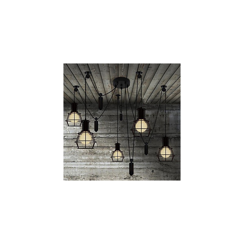 5 Heads Chandelier Rustic Lodge Vintage Retro Country Metal