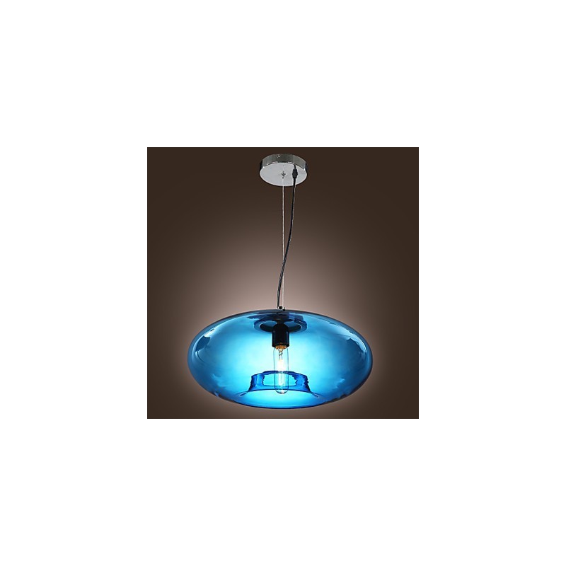 Pendant Light Modern Design Blue Glass Bulb Included