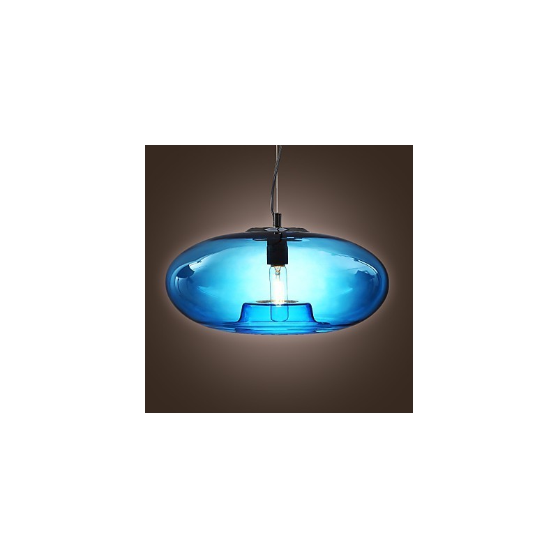 Pendant Light Modern Design Blue Glass Bulb Included