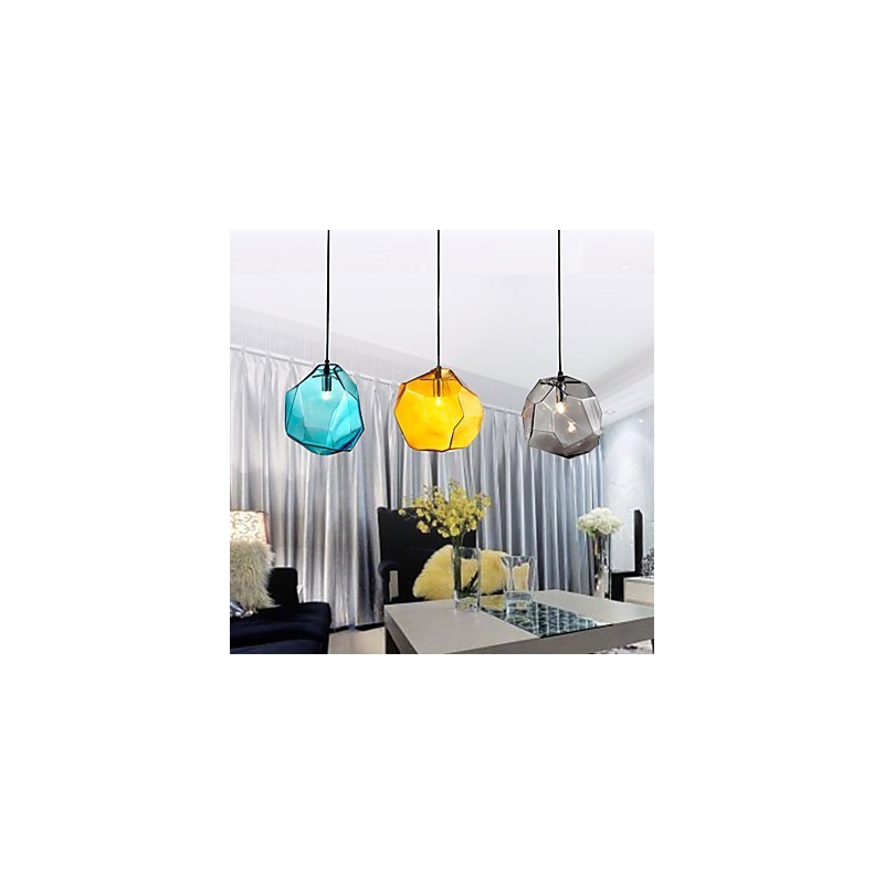Pendant 3 Light Italy Style Transparent Electroplating