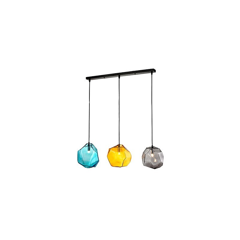 Pendant 3 Light Italy Style Transparent Electroplating