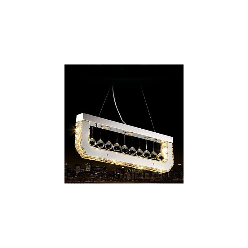 Crystal Chandelier Droplight Of Rectangular Yellow Light