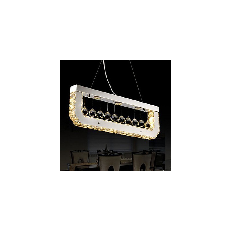 Crystal Chandelier Droplight Of Rectangular Yellow Light