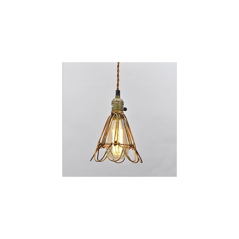 American country Vintage single head lotus Iron Chandelier