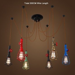 6 Lights Vintage Pendant Light Waterpipe Design Lights