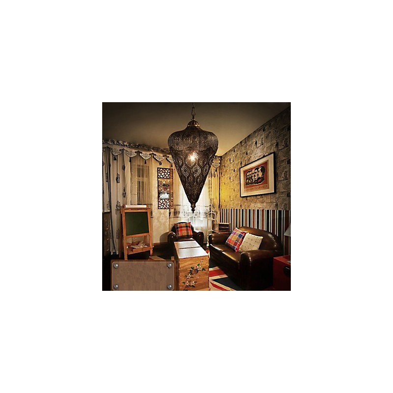 Southeast Asian American Retro Hand Hollow Iron Chandelier