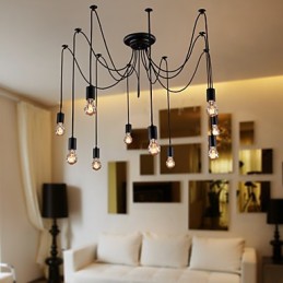 Chandelier Vintage Design Bulbs Included Living 10 Lights Pendant Light