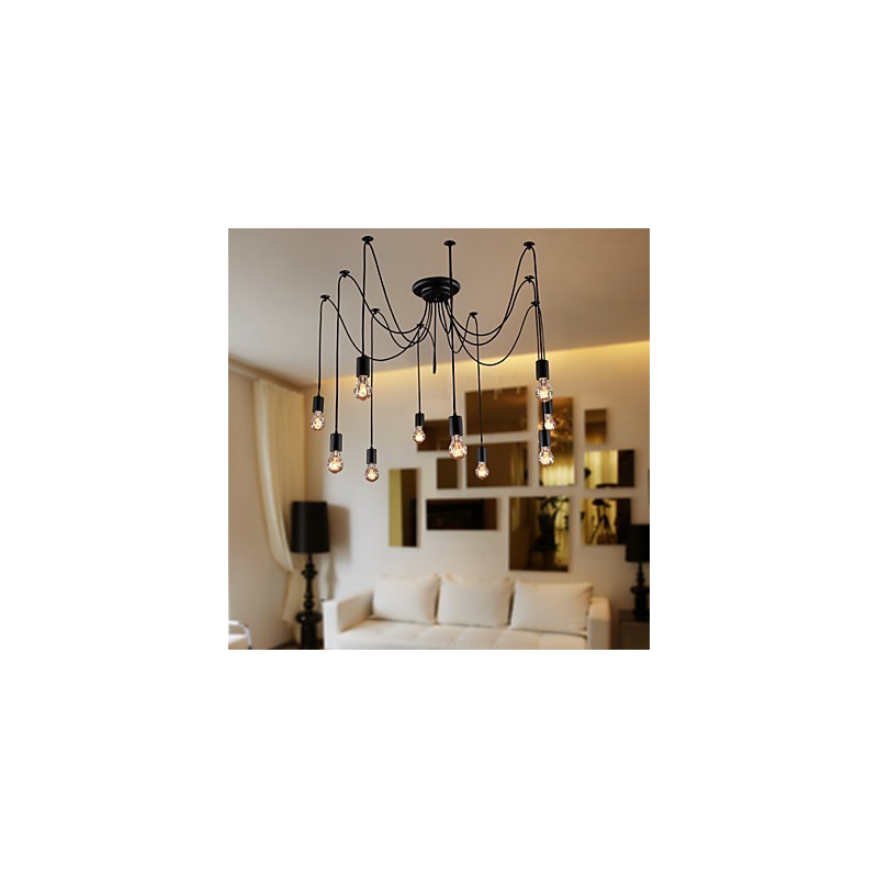 Chandelier Vintage Design Bulbs Included Living 10 Lights Pendant Light
