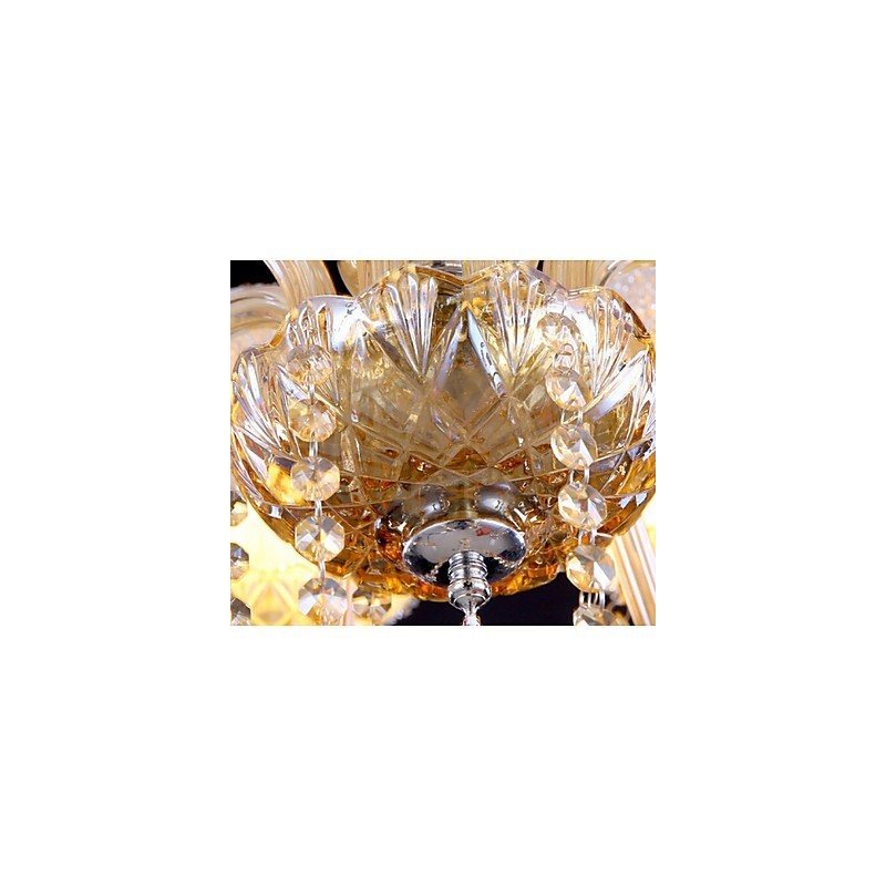Amber 6 Lights Elegant Crystal Chandelier for Home