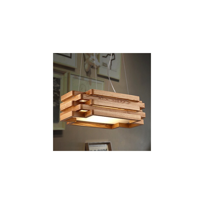 Modern Contemporary Country Mini Style Wood Bamboo Pendant Light