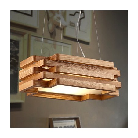 Modern Contemporary Country Mini Style Wood Bamboo Pendant Light