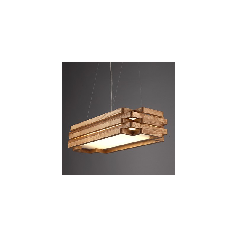 Modern Contemporary Country Mini Style Wood Bamboo Pendant Light