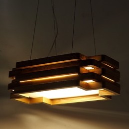 Modern Contemporary Country Mini Style Wood Bamboo Pendant Light