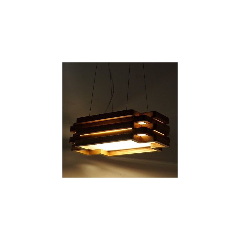 Modern Contemporary Country Mini Style Wood Bamboo Pendant Light