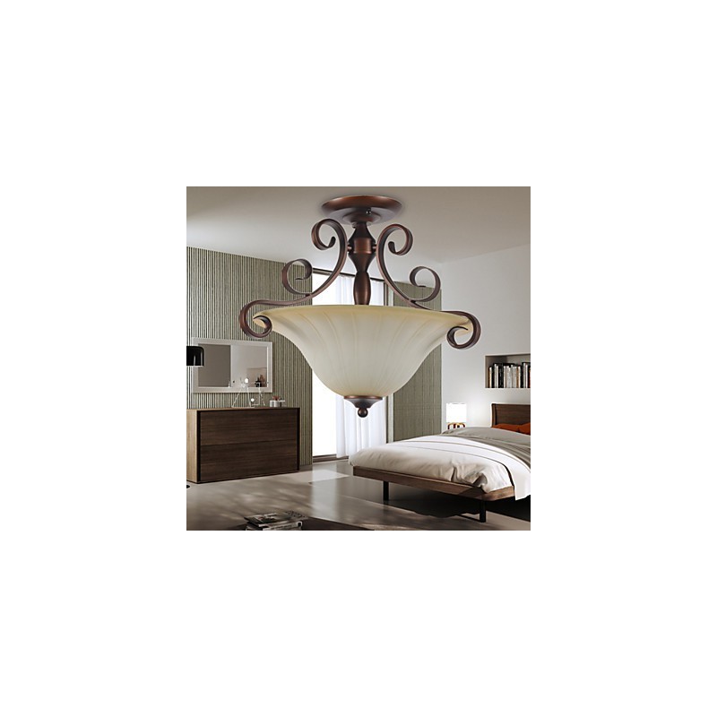 Rustic Lodge Vintage Mini Style Painting Metal Pendant Light