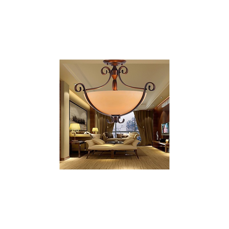 Rustic Lodge Vintage Mini Style Painting Metal Pendant Light