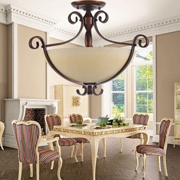 Rustic Lodge Vintage Mini Style Painting Metal Pendant Light