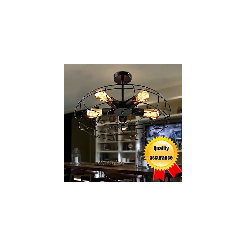 Industrial Vintage Metal Fan Pendant Lamp Steampunk Ceiling Chandelier Light