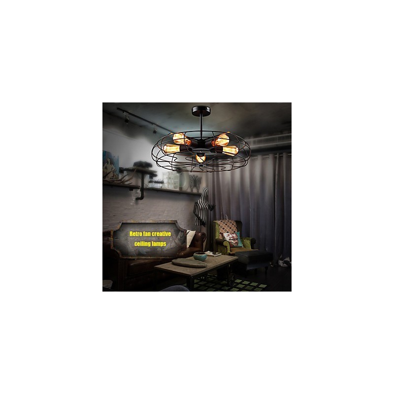 Industrial Vintage Metal Fan Pendant Lamp Steampunk Ceiling Chandelier Light