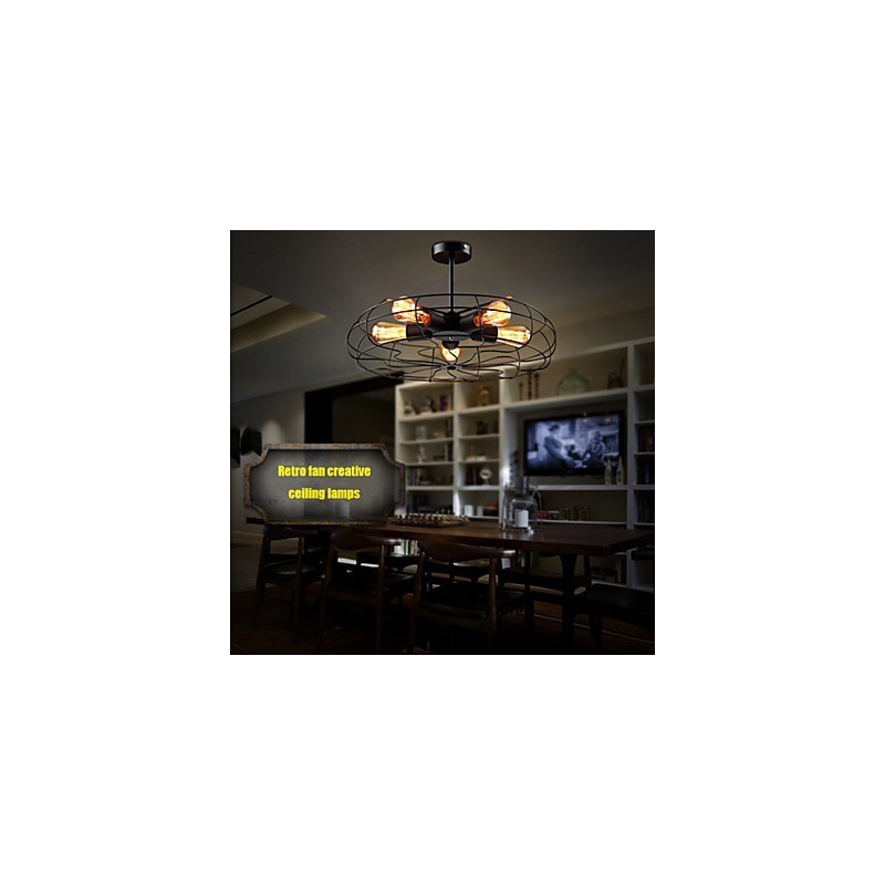 Industrial Vintage Metal Fan Pendant Lamp Steampunk Ceiling Chandelier Light