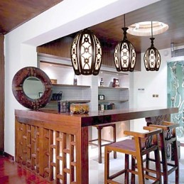 Contemporary And Contracted Creative Wood Dining Pendent Lamp Lamp Light