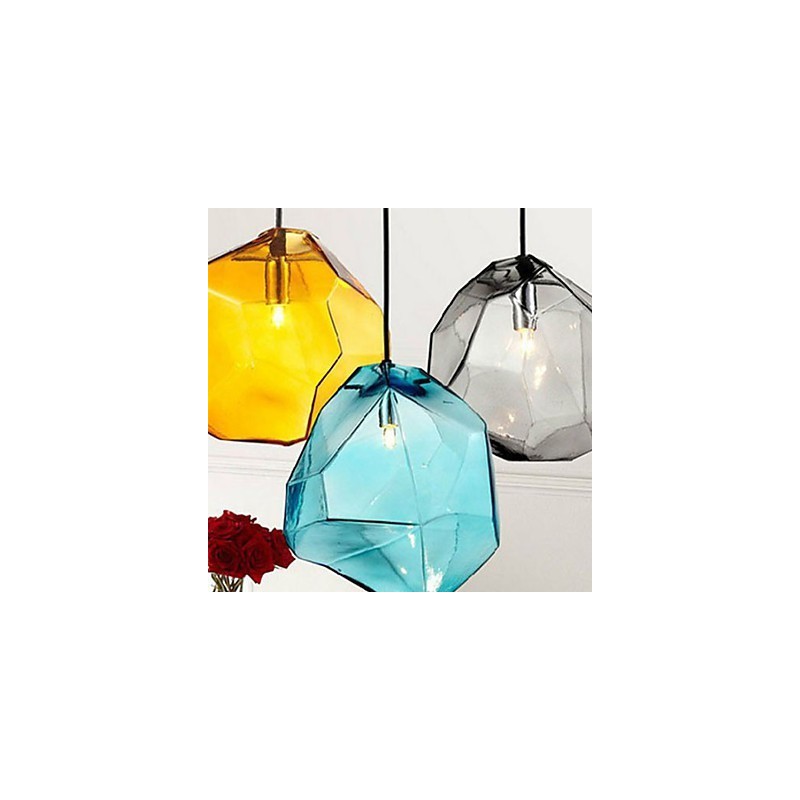 Creative Ice Crystal Glass Diamond Pendant Chromatic Droplight Lamp Light