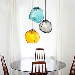 Creative Ice Crystal Glass Diamond Pendant Chromatic Droplight Lamp Light