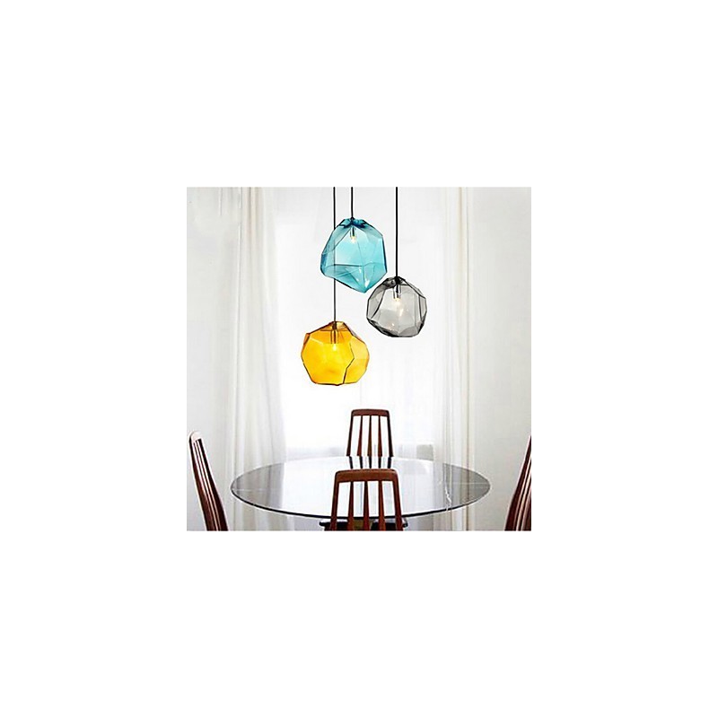Creative Ice Crystal Glass Diamond Pendant Chromatic Droplight Lamp Light