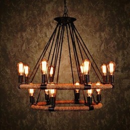 Traditional Classic Rustic Lodge Vintage Retro Country Painting Metal Pendant Light