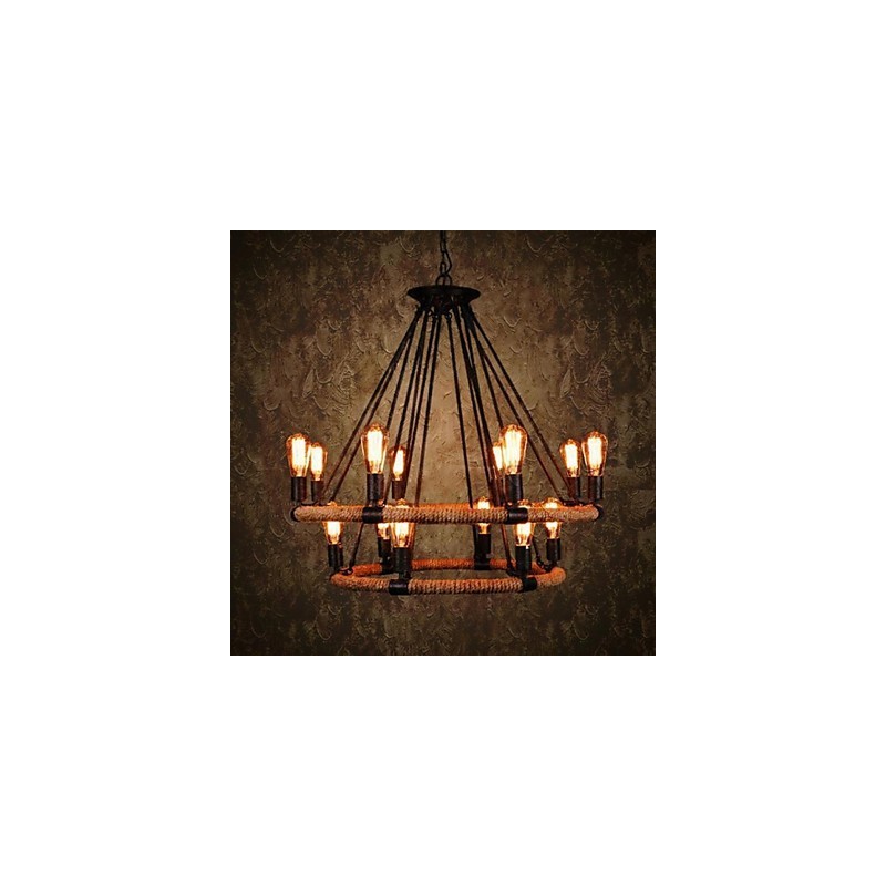Traditional Classic Rustic Lodge Vintage Retro Country Painting Metal Pendant Light