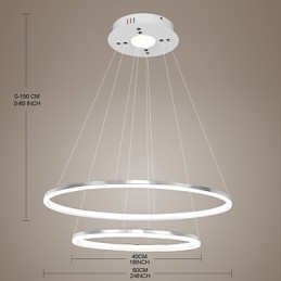 Modern Design Pendant Light 4High Quality Acrylic Double Ring Fit