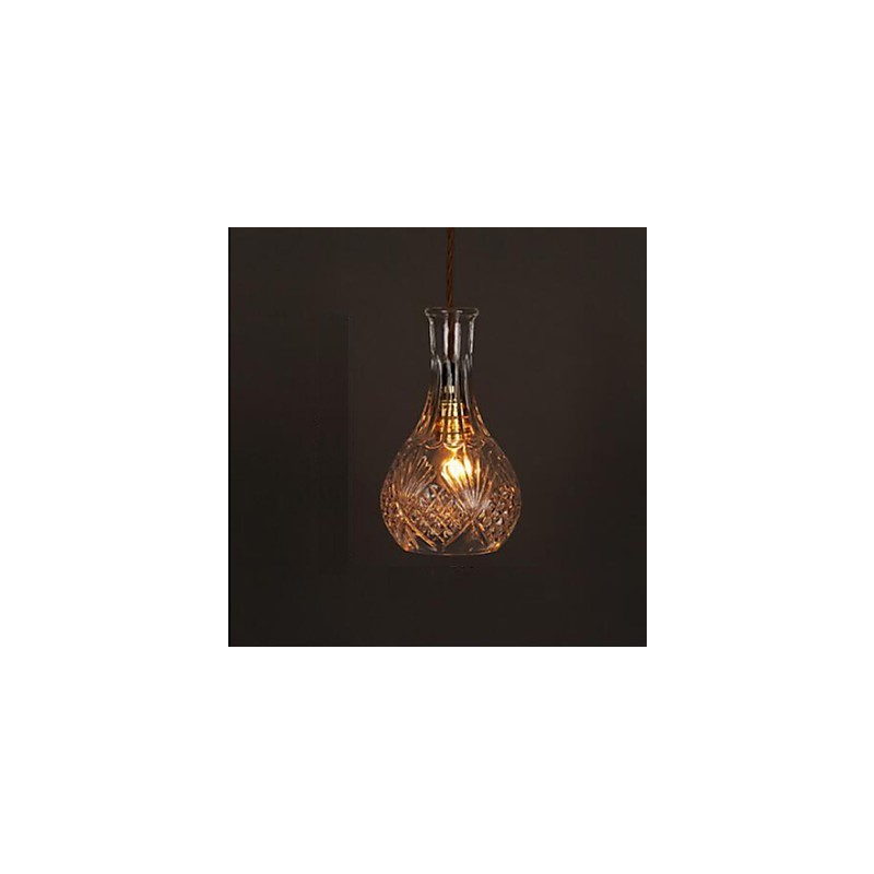 Romantic Bottle Creative Carved Art Glass Chandelier Light Pendant Light