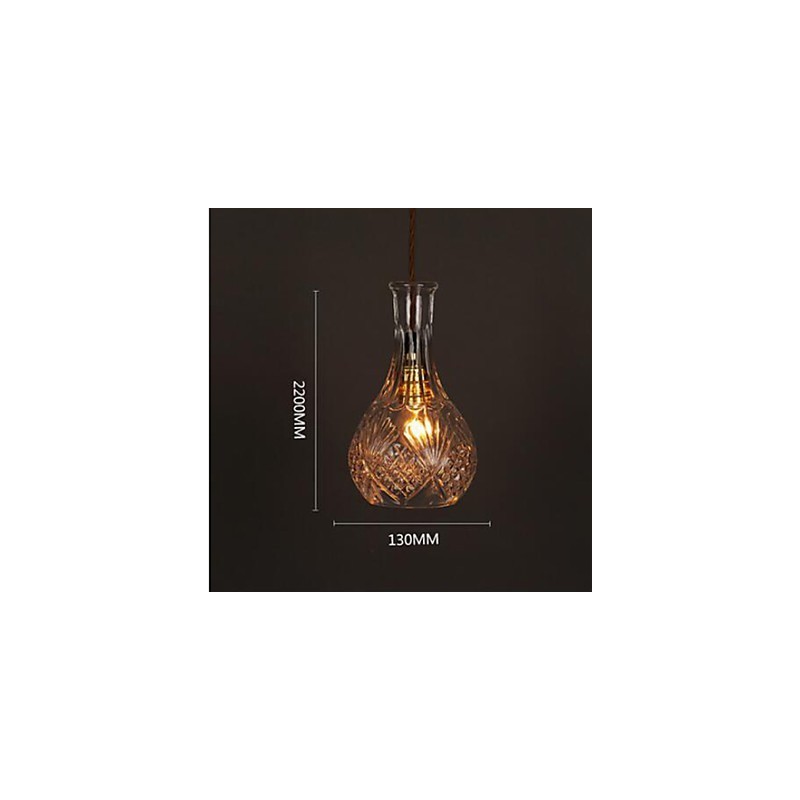 Romantic Bottle Creative Carved Art Glass Chandelier Light Pendant Light