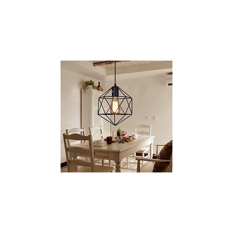 Geometrical Line Diamond Wrought Iron Chandelier Pendant Light Modern Contemporary