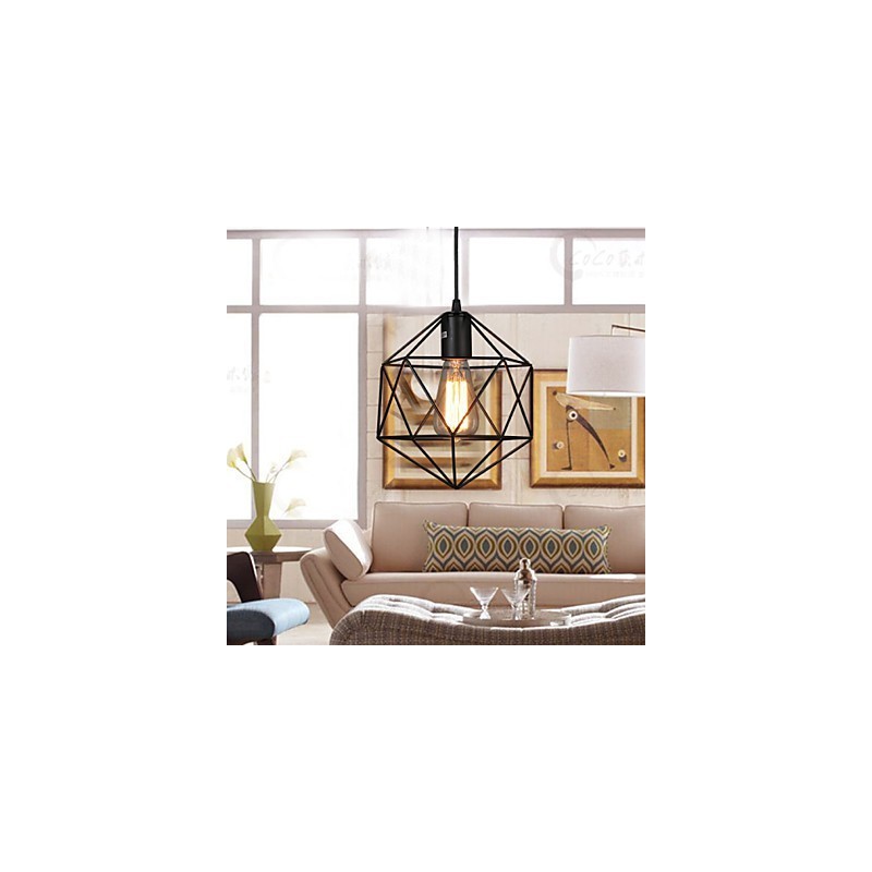 Geometrical Line Diamond Wrought Iron Chandelier Pendant Light Modern Contemporary