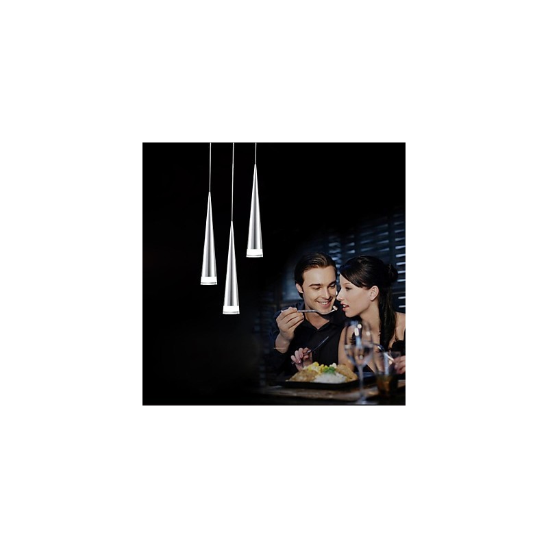 Modern Contemporary Chrome Metal Pendant Light