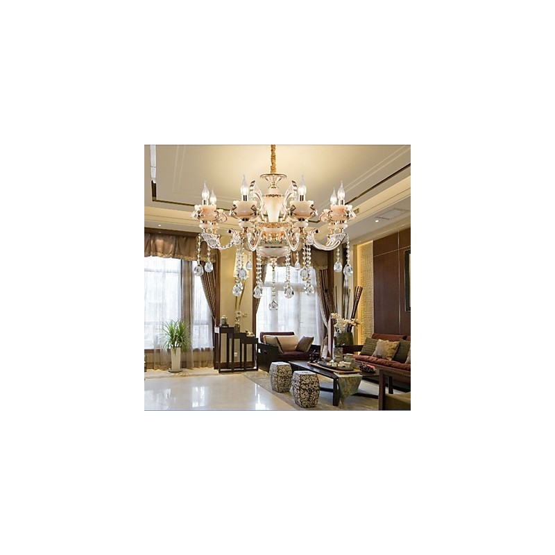 Simple European luxury Type Gold Jade Zinc Alloy lamp