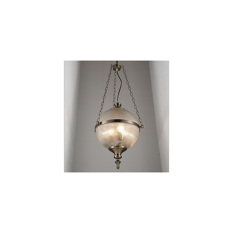 Iron Bronze Chandelier Lamp Glass