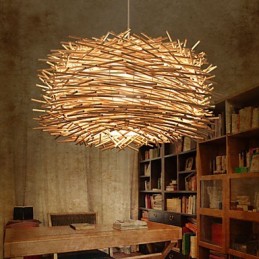 European and American Denss Rattan Weaving Chandelier