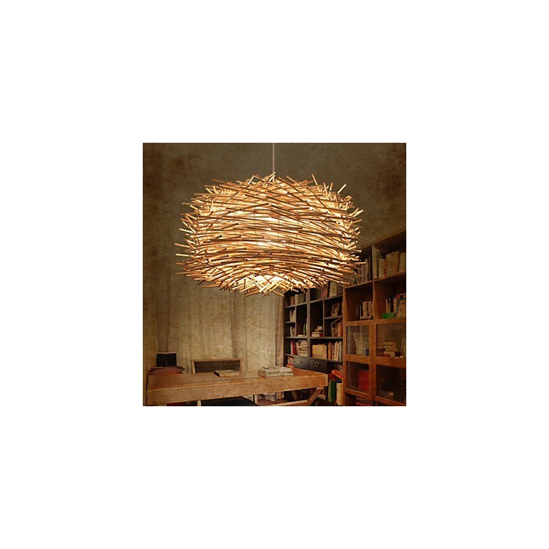 European and American Denss Rattan Weaving Chandelier