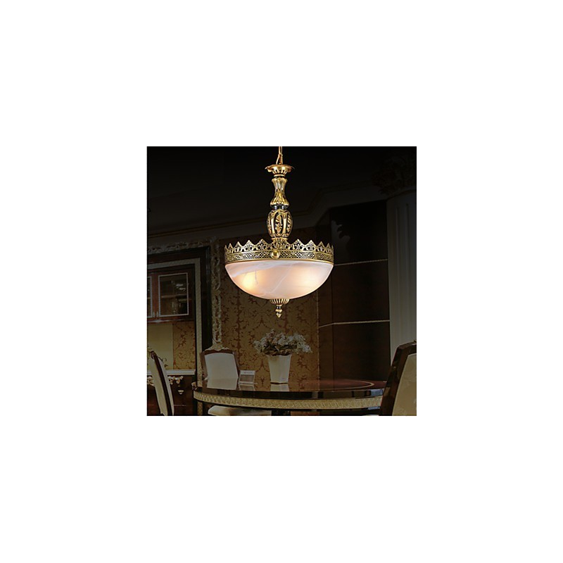Traditional Classic Vintage Retro Bronze Metal Pendant Light