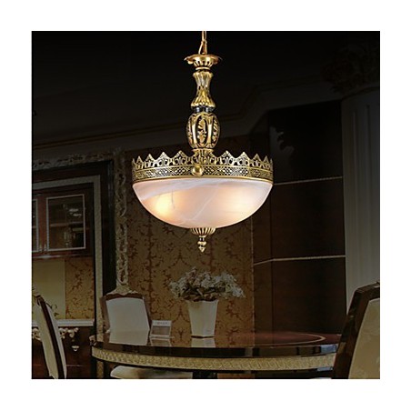 Traditional Classic Vintage Retro Bronze Metal Pendant Light