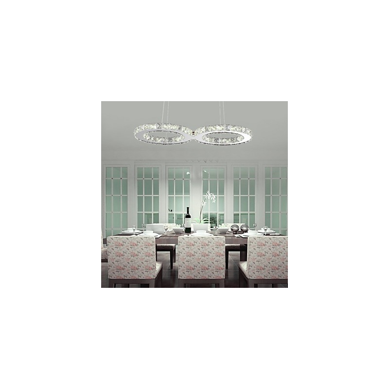 Modern Contemporary Crystal Chrome Metal Pendant Light