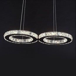 Modern Contemporary Crystal Chrome Metal Pendant Light
